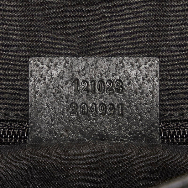 グッチ GGキャンバス ハンドバッグ トートバッグ 121023 ブラック キャンバス レザー レディース GUCCI 【中古】