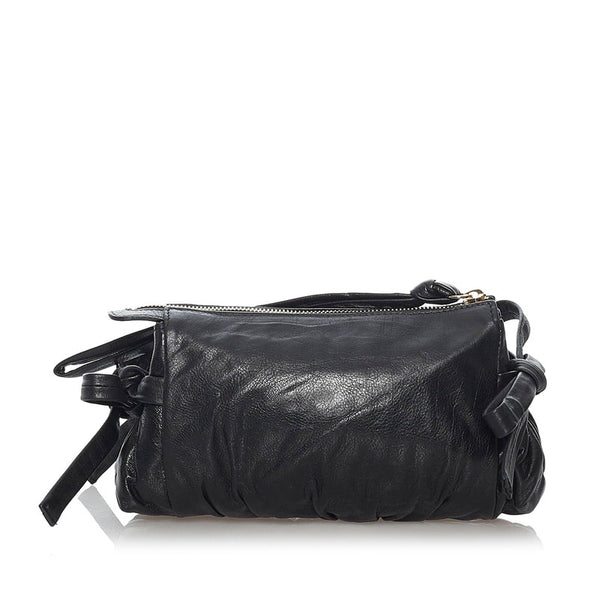 グッチ ヒステリア クレスト ポーチ 203632 ブラック レザー レディース GUCCI 【中古】