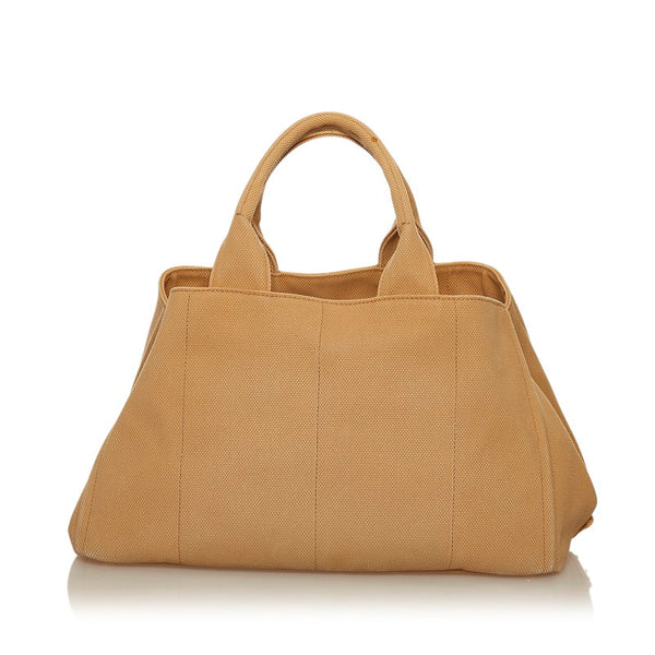 プラダ カナパ ベージュ キャンバス トートバッグ レディース PRADA 【中古】