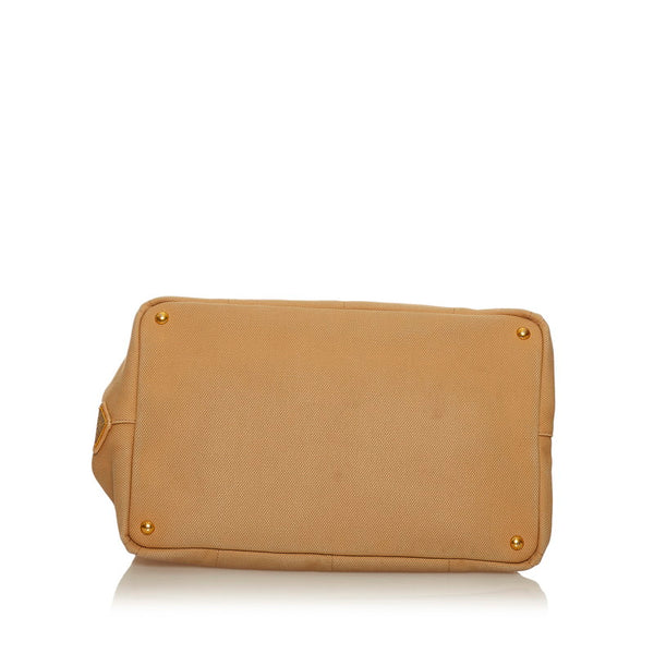 プラダ カナパ ベージュ キャンバス トートバッグ レディース PRADA 【中古】