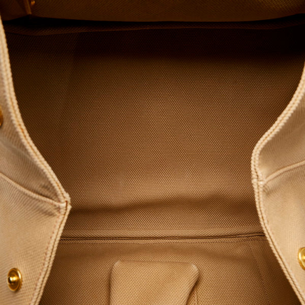 プラダ カナパ ベージュ キャンバス トートバッグ レディース PRADA 【中古】