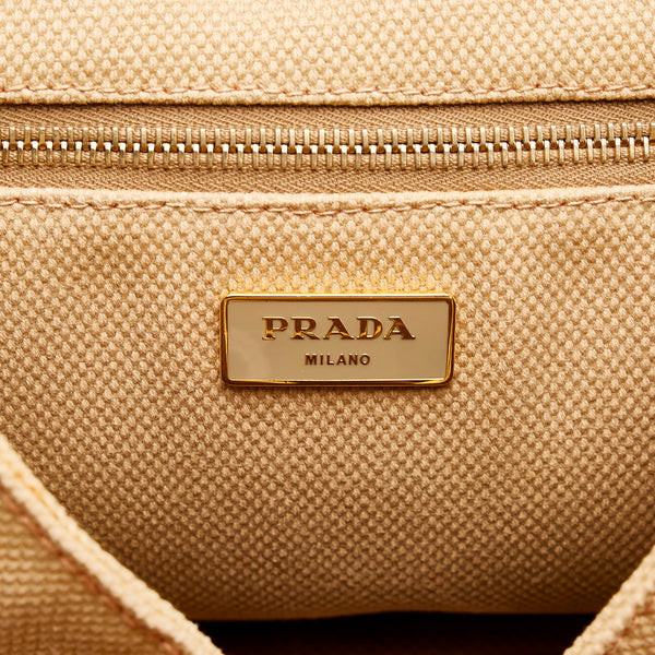 プラダ カナパ ベージュ キャンバス トートバッグ レディース PRADA 【中古】