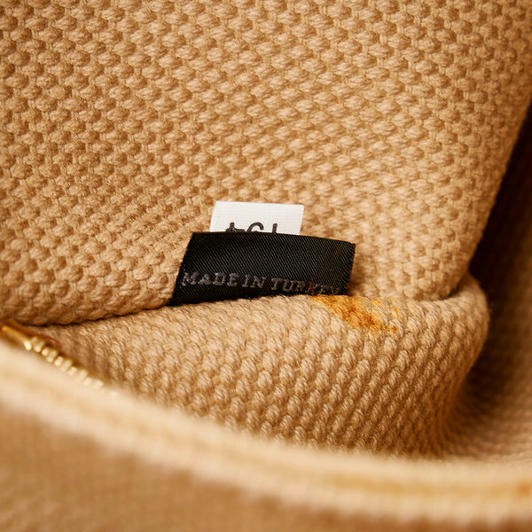 プラダ カナパ ベージュ キャンバス トートバッグ レディース PRADA 【中古】