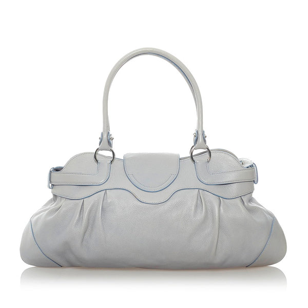 サルヴァトーレフェラガモ ガンチーニ マリッサ ハンドバッグ AU 21 5370 ライトブルー レザー レディース Salvatore Ferragamo 【中古】