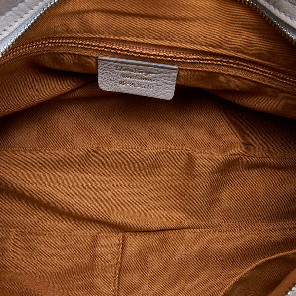 サルヴァトーレフェラガモ ガンチーニ マリッサ ハンドバッグ AU 21 5370 ライトブルー レザー レディース Salvatore Ferragamo 【中古】