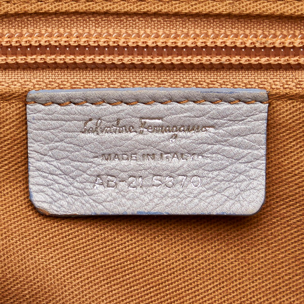 サルヴァトーレフェラガモ ガンチーニ マリッサ ハンドバッグ AU 21 5370 ライトブルー レザー レディース Salvatore Ferragamo 【中古】