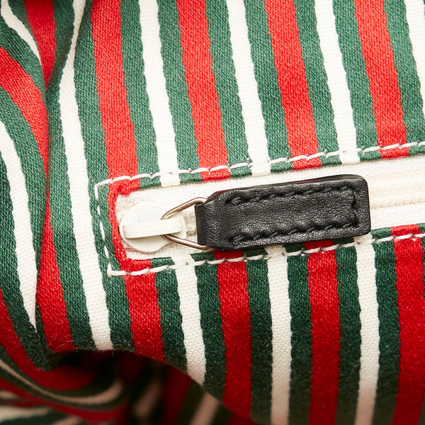 グッチ GGキャンバス インターロッキングG ハンドバッグ トートバッグ 169971 ブラック キャンバス レザー レディース GUCCI 【中古】