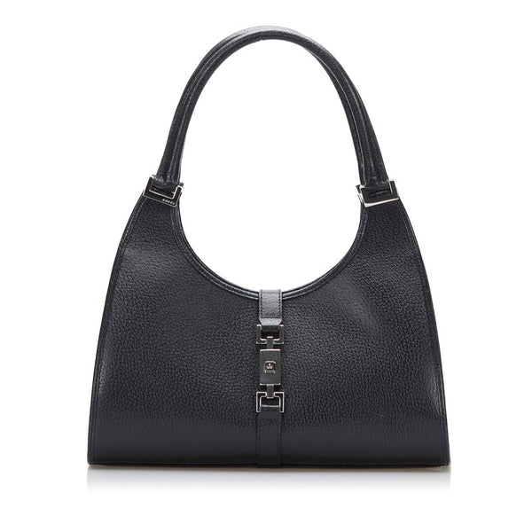 グッチ ジャッキー ショルダーバッグ ハンドバッグ 002113 ブラック レザー レディース GUCCI 【中古】