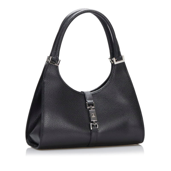 グッチ ジャッキー ショルダーバッグ ハンドバッグ 002113 ブラック レザー レディース GUCCI 【中古】