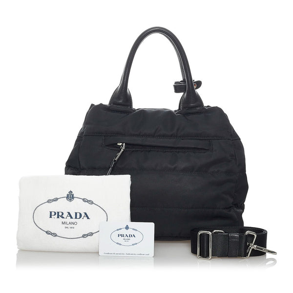 プラダ テスートボンバー  ハンドバッグ ショルダーバッグ 2WAY 1BG005 ブラック ナイロン レザー レディース PRADA 【中古】