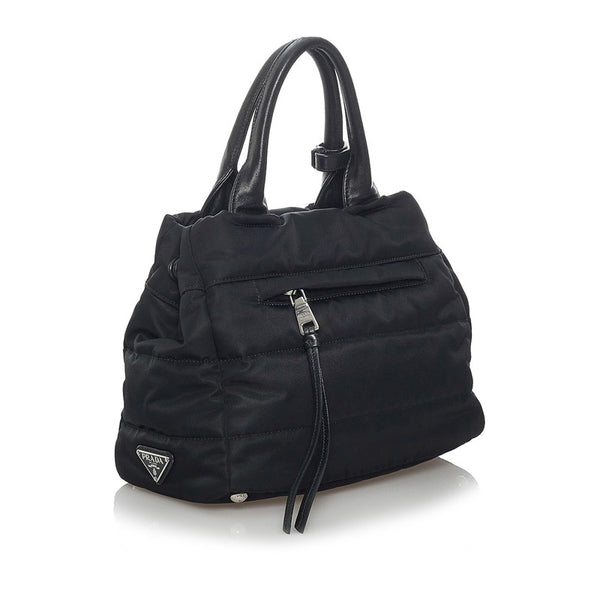 プラダ テスートボンバー  ハンドバッグ ショルダーバッグ 2WAY 1BG005 ブラック ナイロン レザー レディース PRADA 【中古】