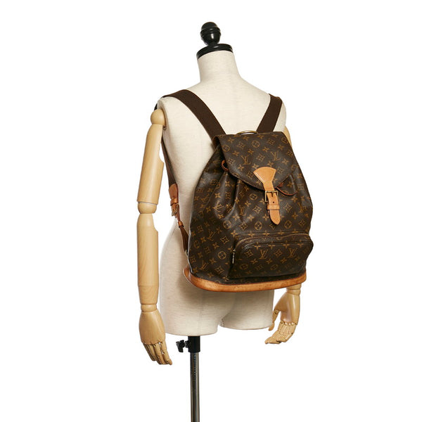 ルイ ヴィトン モノグラム モンスリGM リュック バックパック M51135 ブラウン PVC レザー レディース LOUIS VUITTON 【中古】