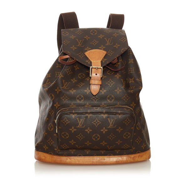 ルイ ヴィトン モノグラム モンスリGM リュック バックパック M51135 ブラウン PVC レザー レディース LOUIS VUITTON 【中古】