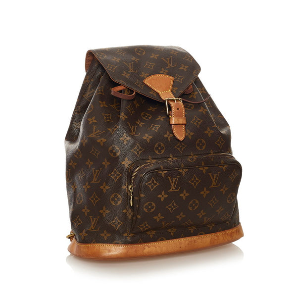 ルイ ヴィトン モノグラム モンスリGM リュック バックパック M51135 ブラウン PVC レザー レディース LOUIS VUITTON 【中古】
