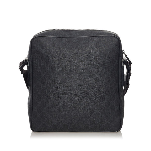 グッチ GGスプリーム 斜め掛け ショルダーバッグ 162907 ブラック PVC レザー メンズ GUCCI 【中古】