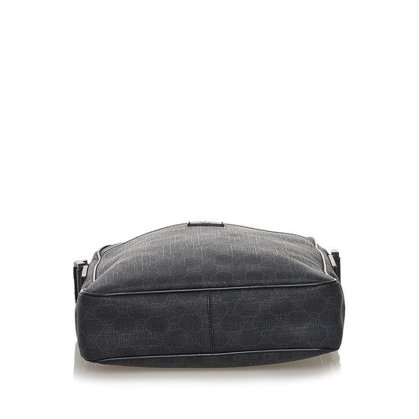 グッチ GGスプリーム 斜め掛け ショルダーバッグ 162907 ブラック PVC レザー メンズ GUCCI 【中古】