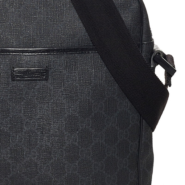 グッチ GGスプリーム 斜め掛け ショルダーバッグ 162907 ブラック PVC レザー メンズ GUCCI 【中古】