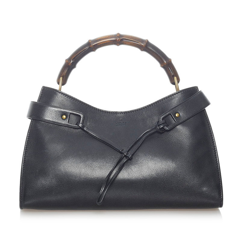 グッチ バンブー ハンドバッグ 109136 ブラック レザー レディース GUCCI 【中古】