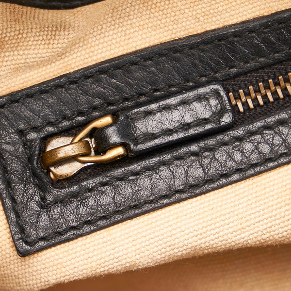 グッチ バンブー ハンドバッグ 109136 ブラック レザー レディース GUCCI 【中古】