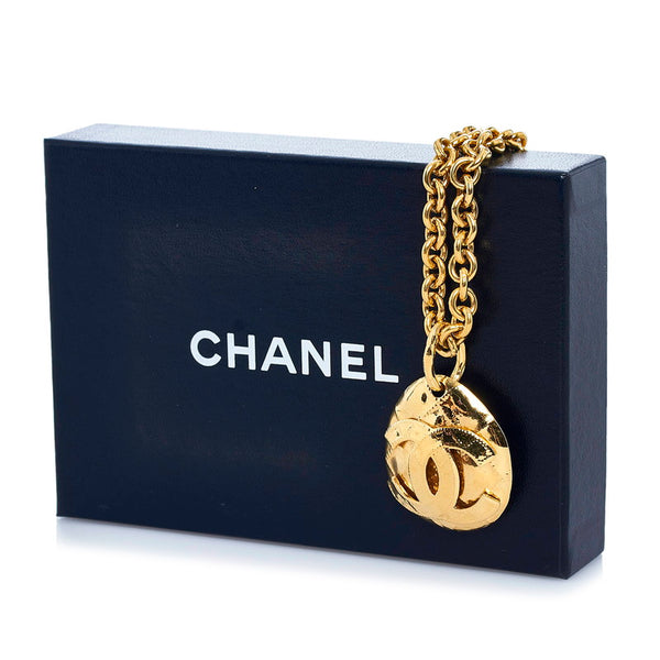 シャネル ヴィンテージ ココマーク 卵型 ネックレス ゴールド メッキ レディース CHANEL 【中古】