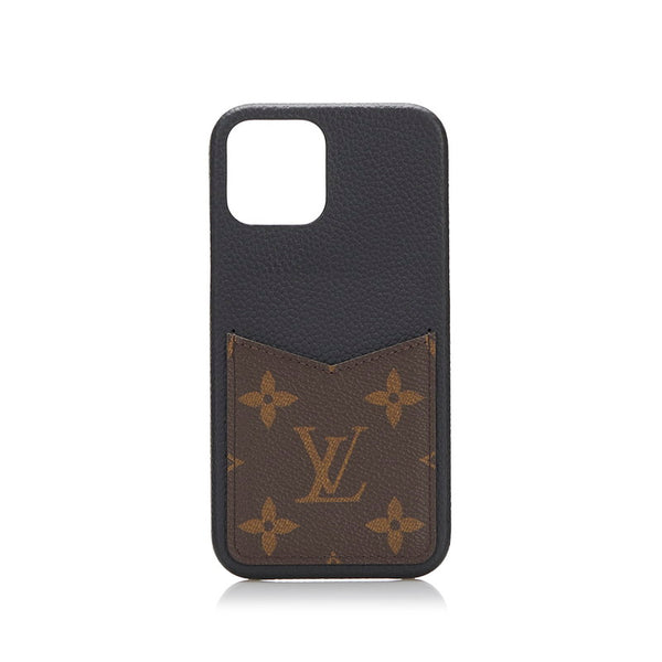 ルイ ヴィトン モノグラム バンパー iPhoneケース 12/12 pro M80080 ブラウン ブラック PVC レザー レディース LOUIS VUITTON 【中古】