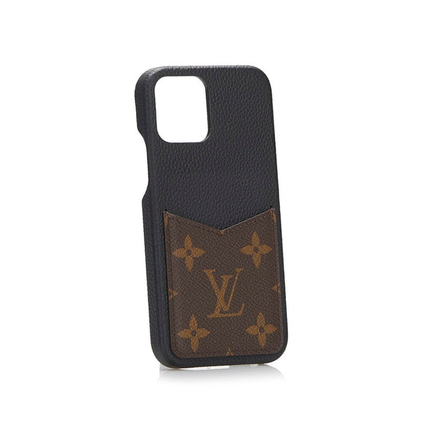 ルイ ヴィトン モノグラム バンパー iPhoneケース 12/12 pro M80080 ブラウン ブラック PVC レザー レディース LOUIS VUITTON 【中古】