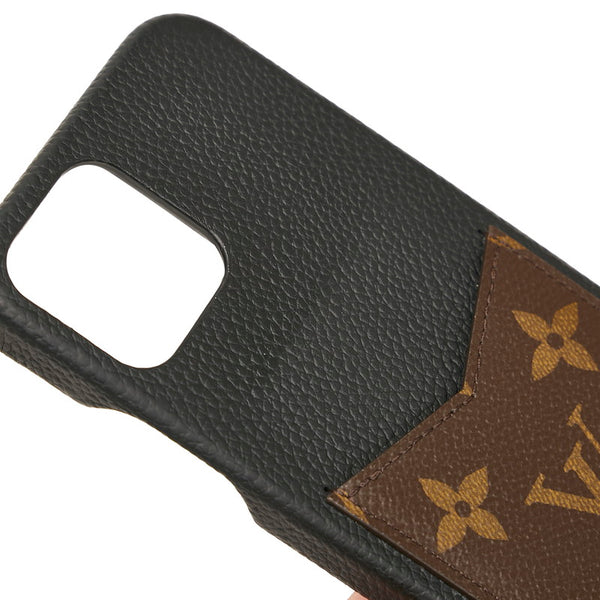 ルイ ヴィトン モノグラム バンパー iPhoneケース 12/12 pro M80080 ブラウン ブラック PVC レザー レディース LOUIS VUITTON 【中古】