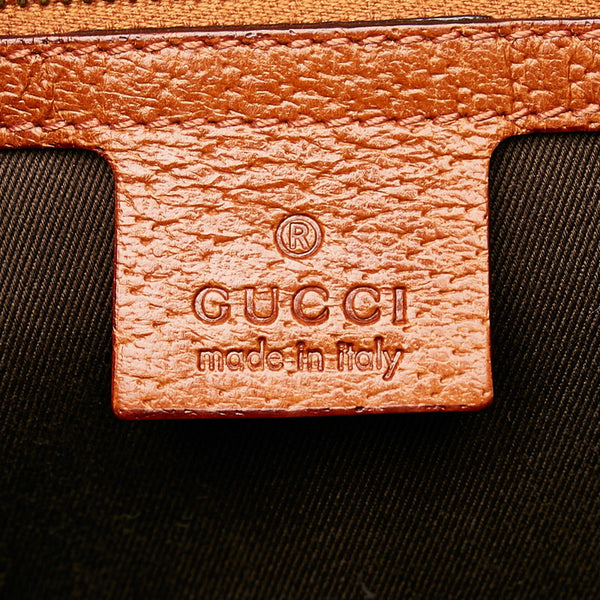 グッチ GGキャンバス ハンドバッグ 120895 ベージュ ブラウン キャンバス レザー レディース GUCCI 【中古】