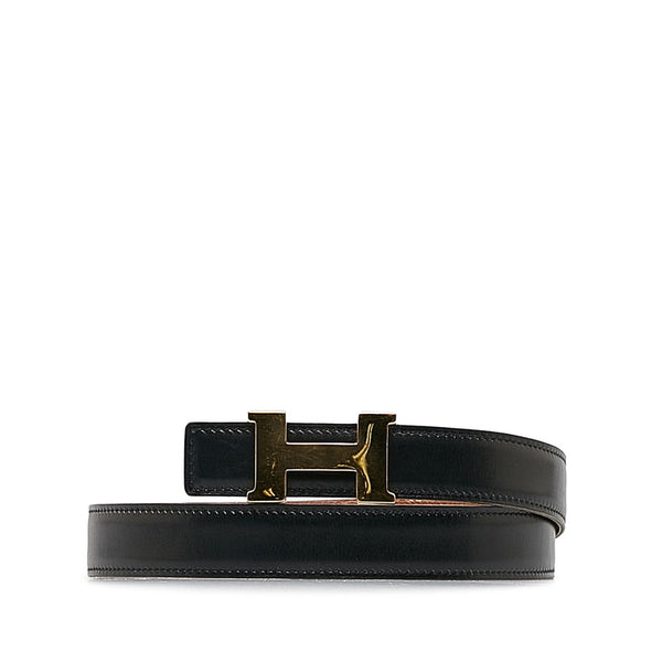 エルメス コンスタンス H リバーシブル ベルト 70 ブラック ブラウン レザー レディース HERMES 【中古】