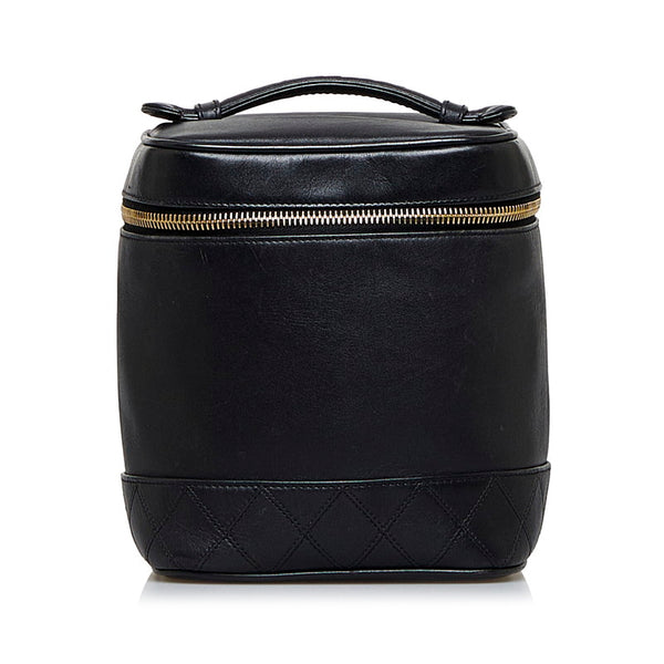 シャネル ビコローレ ココマーク ミニ ハンドバッグ バニティバッグ ブラック レザー レディース CHANEL 【中古】