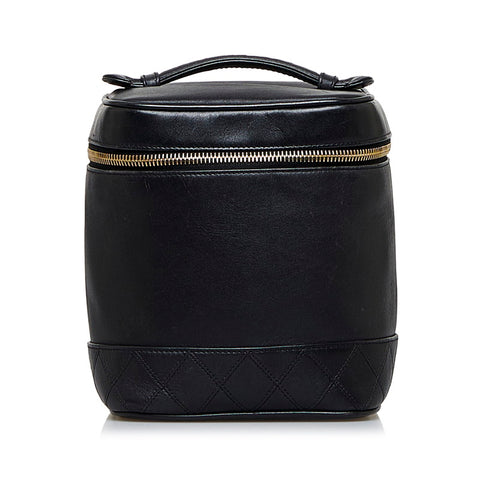 シャネル ビコローレ ココマーク ミニ ハンドバッグ バニティバッグ ブラック レザー レディース CHANEL 【中古】