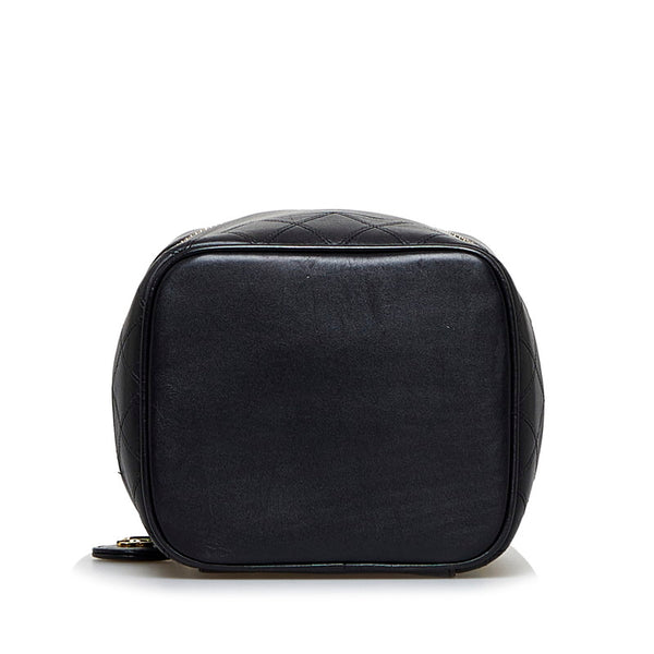 シャネル ビコローレ ココマーク ミニ ハンドバッグ バニティバッグ ブラック レザー レディース CHANEL 【中古】