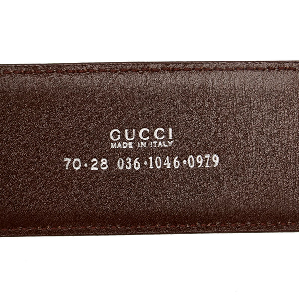グッチ インターロッキング ＧG ベルト 036 1046 ボルドー  レザー レディース GUCCI 【中古】