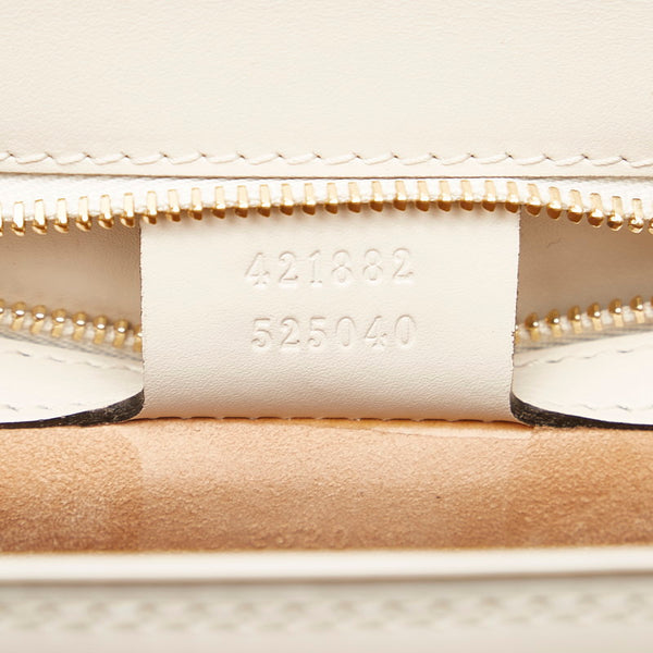 グッチ シルヴィ スモール ショルダーバッグ 421882 ホワイト レッド ネイビー レザー レディース GUCCI 【中古】