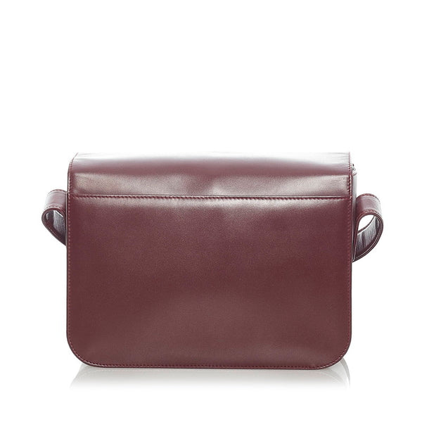カルティエ マストライン 斜め掛け ショルダーバッグ ボルドー レザー レディース CARTIER 【中古】