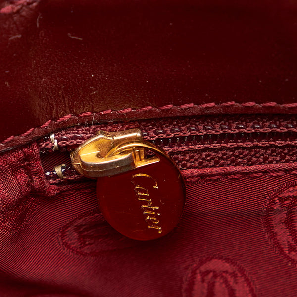 カルティエ マストライン 斜め掛け ショルダーバッグ ボルドー レザー レディース CARTIER 【中古】