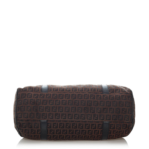 フェンディ ズッキーノ 8BR091 ブラウン キャンバス ハンドバッグ レディース FENDI 【中古】