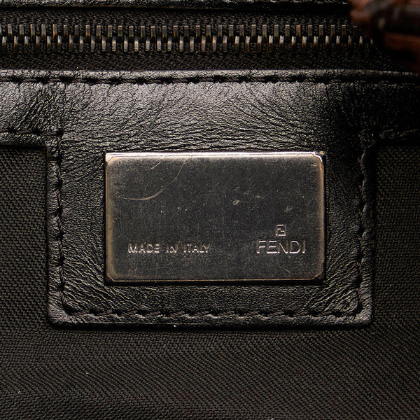 フェンディ ズッキーノ 8BR091 ブラウン キャンバス ハンドバッグ レディース FENDI 【中古】