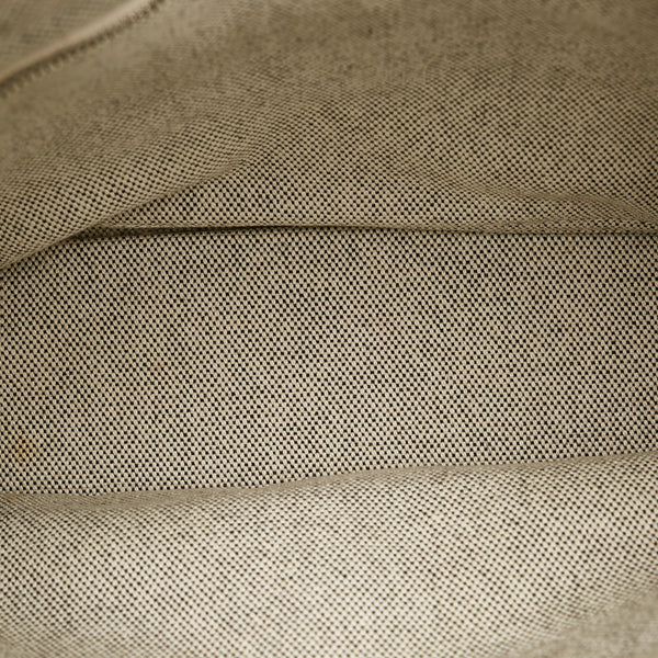 エルメス ニューフールトゥPM ハンドバッグ ホワイト ブラック キャンバス レディース HERMES 【中古】