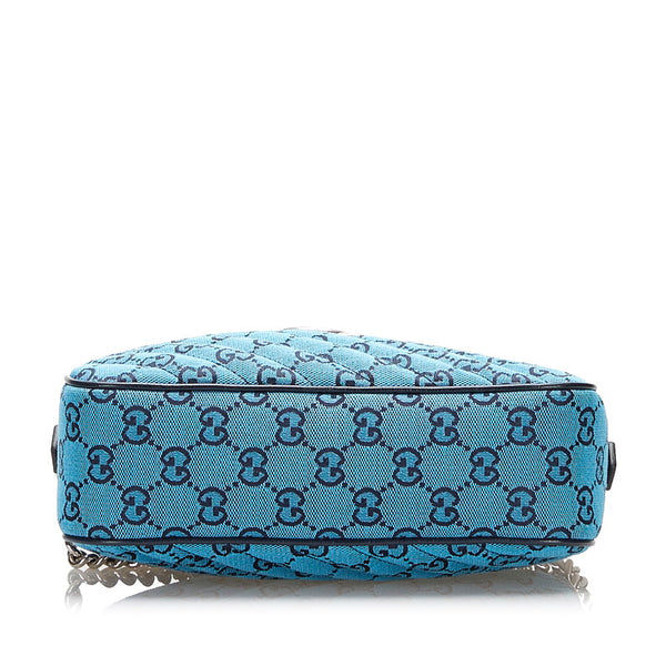 グッチ GGキャンバス マーモント チェーン ショルダーバッグ 447632 ブルー キャンバス レディース GUCCI 【中古】