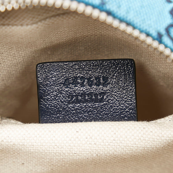 グッチ GGキャンバス マーモント チェーン ショルダーバッグ 447632 ブルー キャンバス レディース GUCCI 【中古】