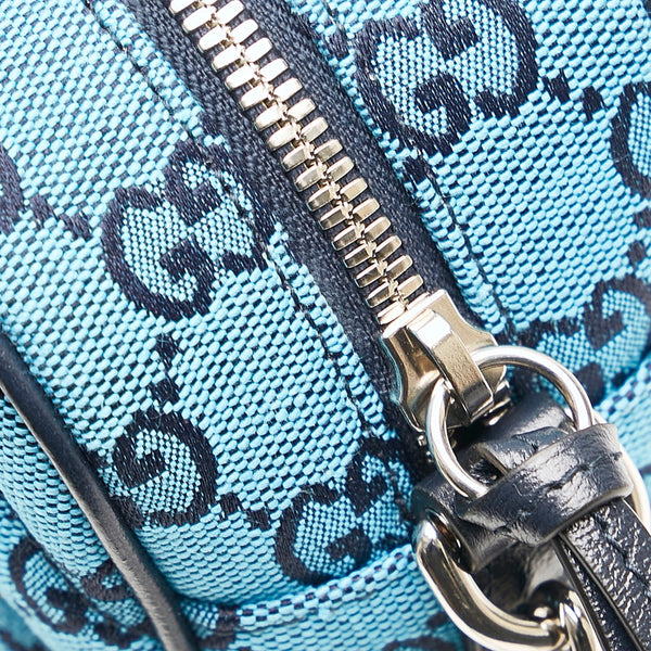 グッチ GGキャンバス マーモント チェーン ショルダーバッグ 447632 ブルー キャンバス レディース GUCCI 【中古】