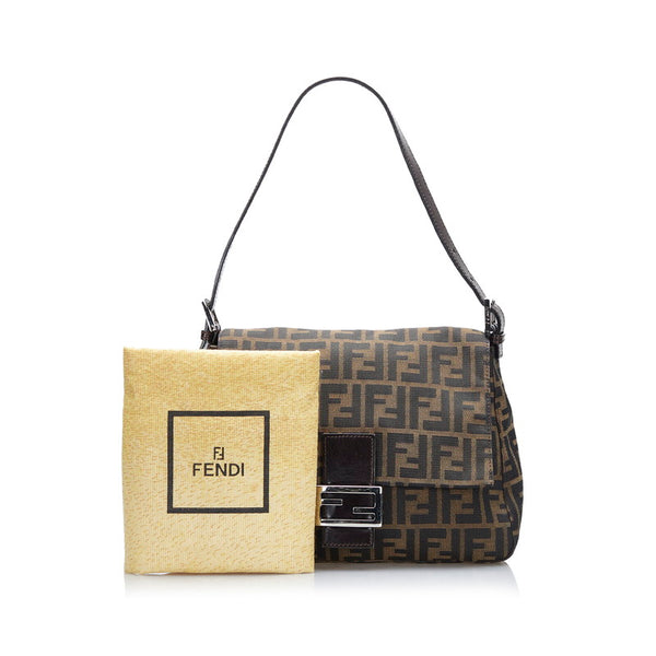 フェンディ ズッカ マンマバケット ハンドバッグ 26325 ブラウン キャンバス レザー レディース FENDI 【中古】