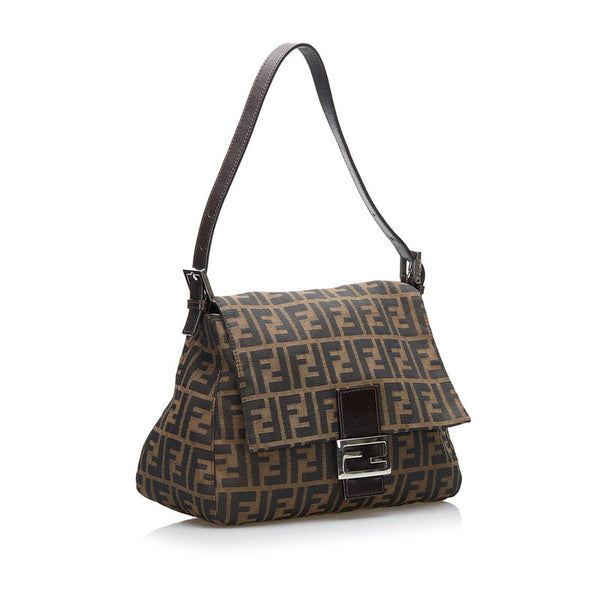 フェンディ ズッカ マンマバケット ハンドバッグ 26325 ブラウン キャンバス レザー レディース FENDI 【中古】