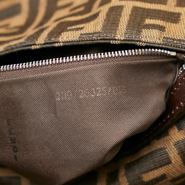 フェンディ ズッカ マンマバケット ハンドバッグ 26325 ブラウン キャンバス レザー レディース FENDI 【中古】