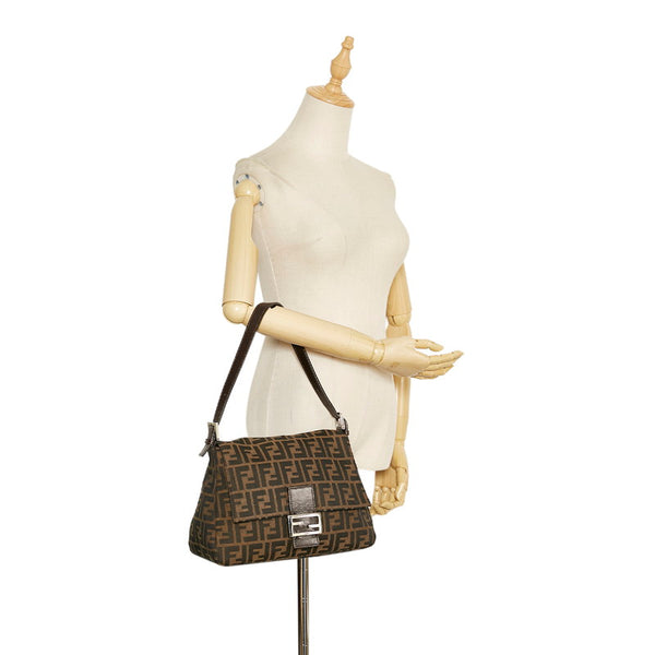 フェンディ ズッカ マンマバケット ハンドバッグ 26325 ブラウン キャンバス レザー レディース FENDI 【中古】