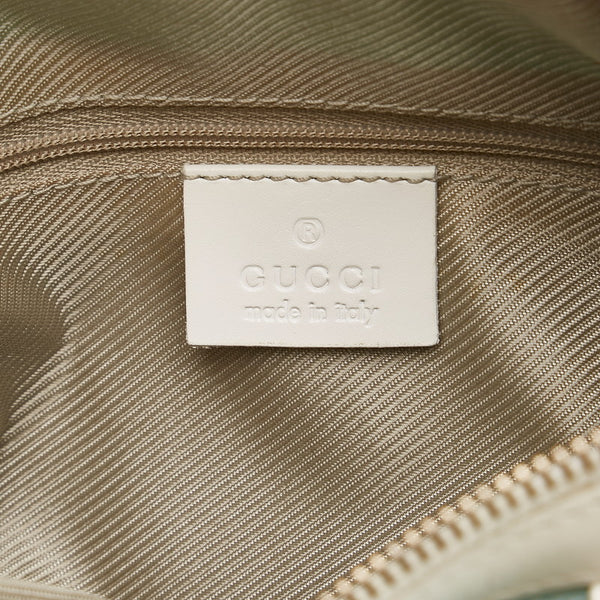 グッチ GGキャンバス ミニボストンバッグ ハンドバッグ 000 0851 ライトブルー ホワイト キャンバス レザー レディース GUCCI 【中古】