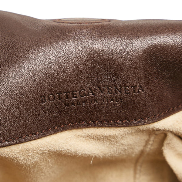 ボッテガヴェネタ イントレチャート セミショルダーバッグ ブラウン レザー レディース BOTTEGAVENETA 【中古】