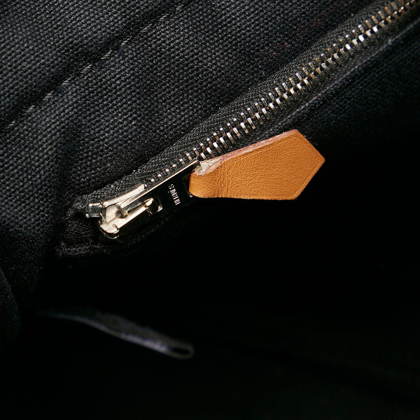 エルメス ドーヴィルPM ハンドバッグ ブラック キャンバス レディース HERMES 【中古】