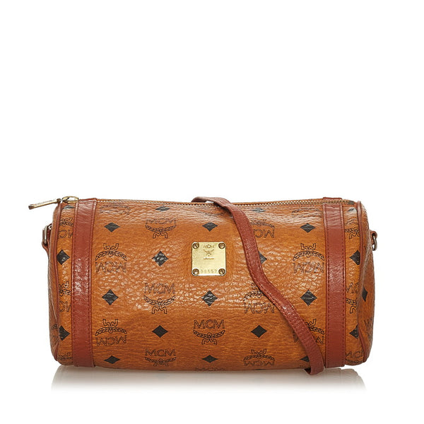 エム シー エム ヴィセトス ブラウン PVC レザー ショルダーバッグ レディース MCM 【中古】